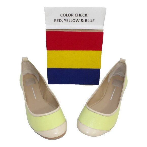 DOLCE VITA green-ish yellow & beige leather flats lightweight shoes women's 10 - Picture 2 of 9